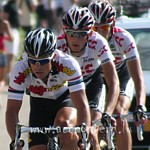 Kim Kirchen, Frank Schleck and Andy Schleck during the National road-race championships 2008